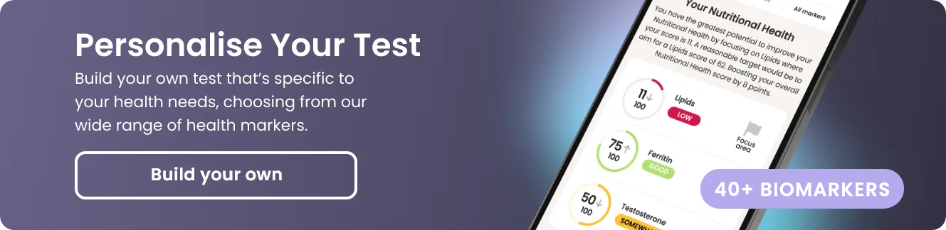 Personalise your test with a range of 40+ biomarkers