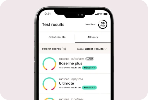 All results in the app listed out