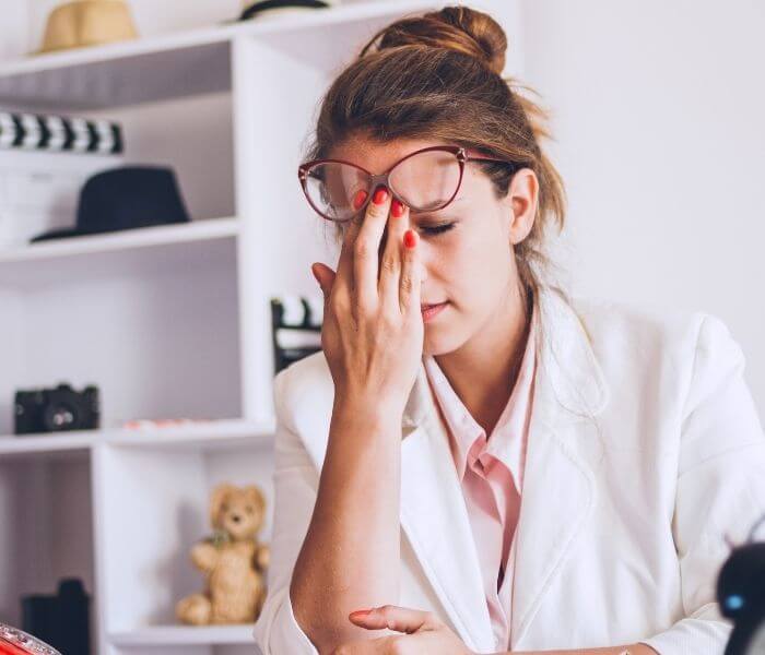 Woman looking tired