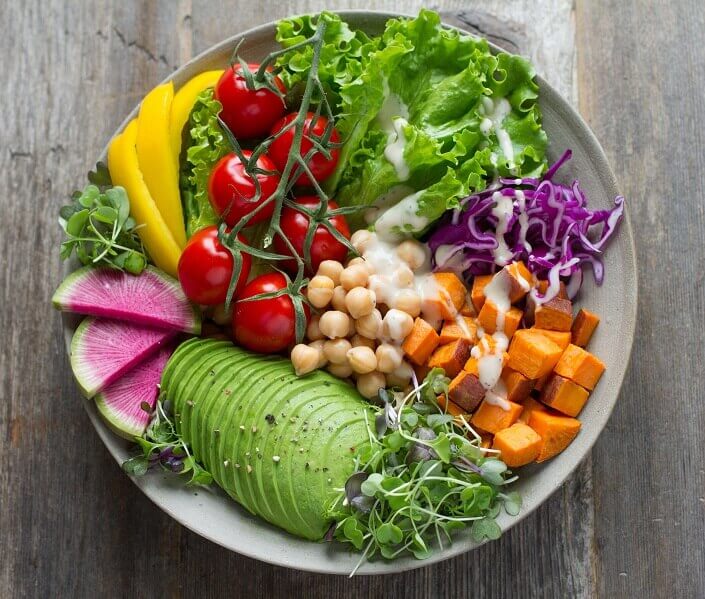 Bowl of vegan food