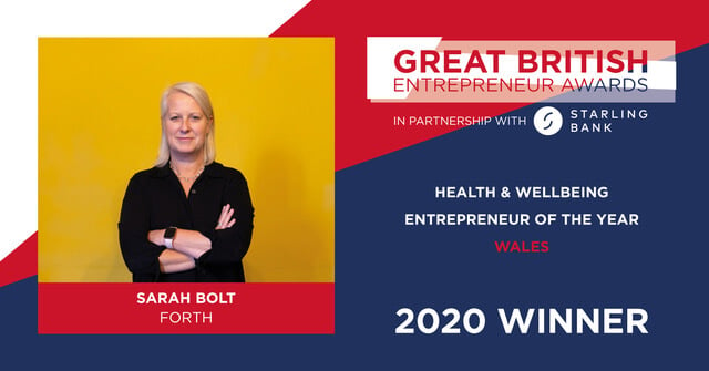 Sarah bolt, forth, winner of great entrepreneurs award 2020
