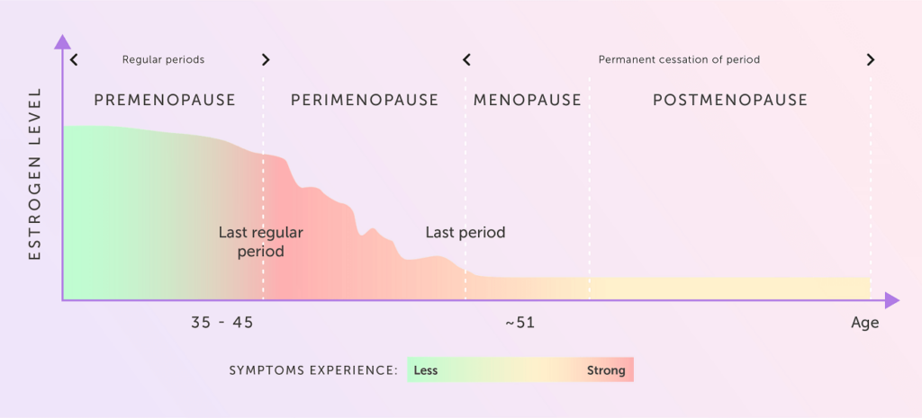 Periods through the stages of the menopause