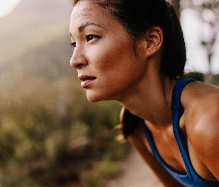 Woman resting after exercise