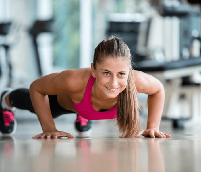 Woman doing push ups