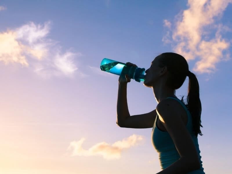 woman drinking water