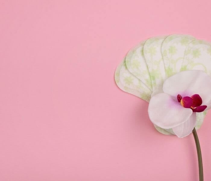 Sanitary towels in the shape of a flower