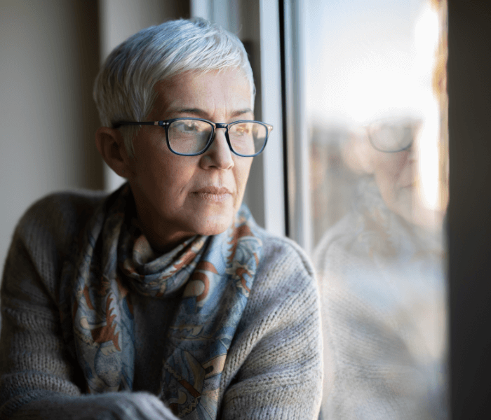 Women looking out of window