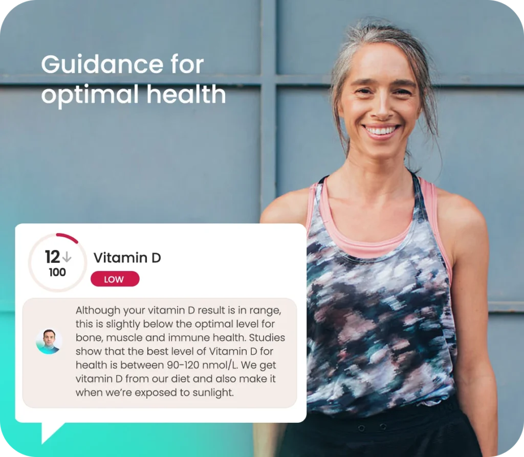 Vitamin D blood test results with doctor comment