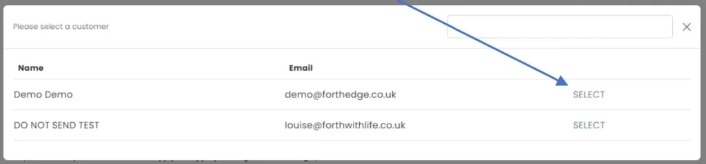 Select test to activate
