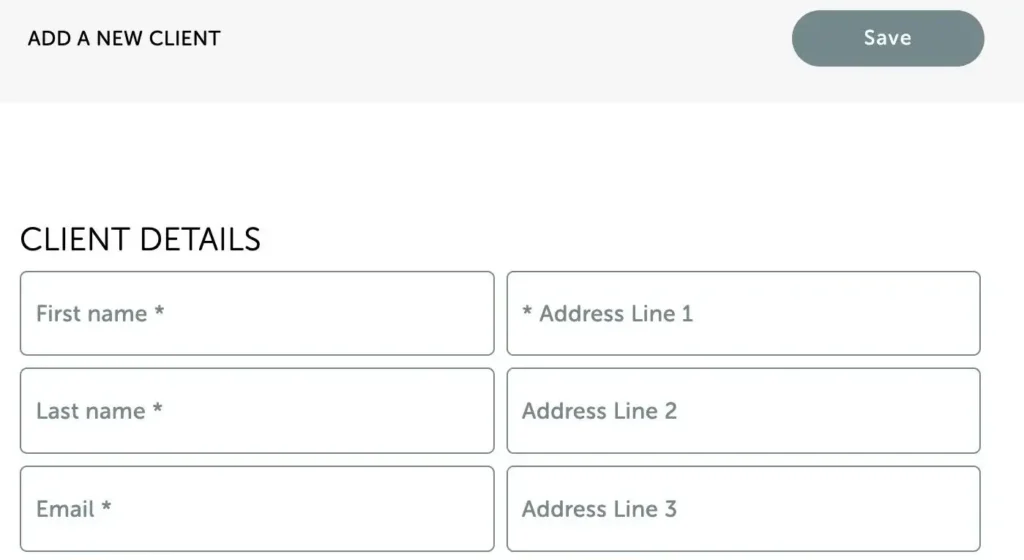 Add a new client details