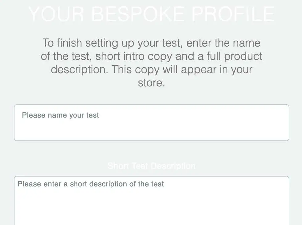 Create bespoke profile