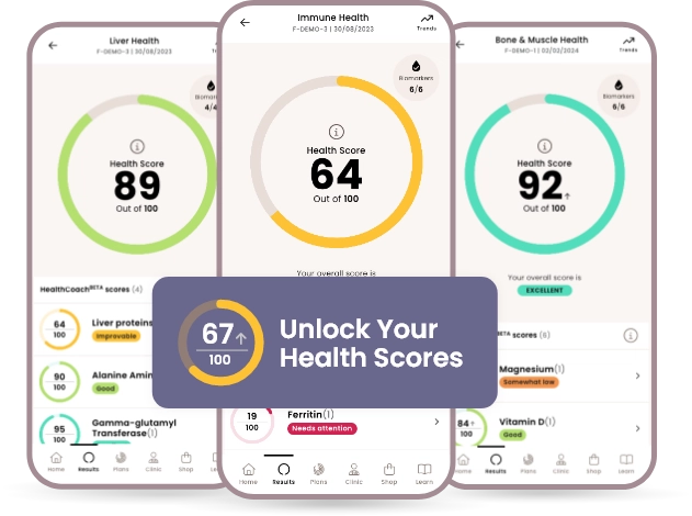 Advanced health home blood test - healthcoach scores