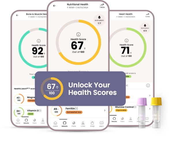 Baseline Health Check home blood test - HealthCoach scores